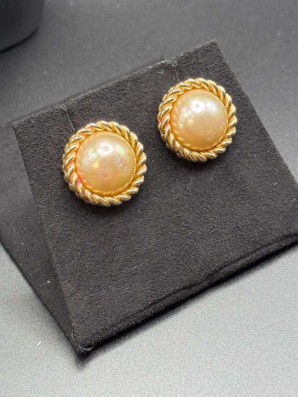 Christian Dior Vintage Pearl and Crystal Clip-on earrings